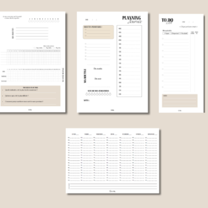 Pack L'organisé Luniq. : carnet en cuir et inserts planning